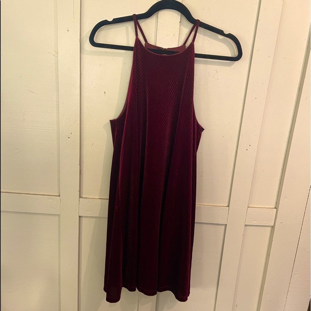 Everly dark red high neck velvet dress size small